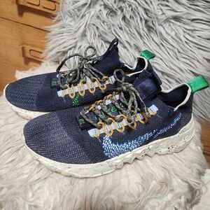 Nike Navy Blue, Green & Yellow Athletic Shoes